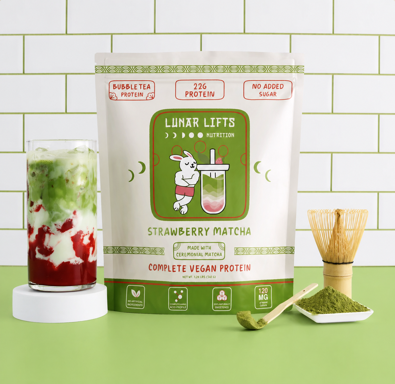 Strawberry Matcha - Vegan – Lunar Lifts Nutrition