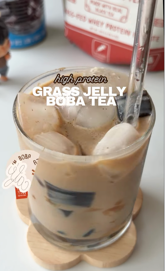 Grass Jelly Boba Milk Tea