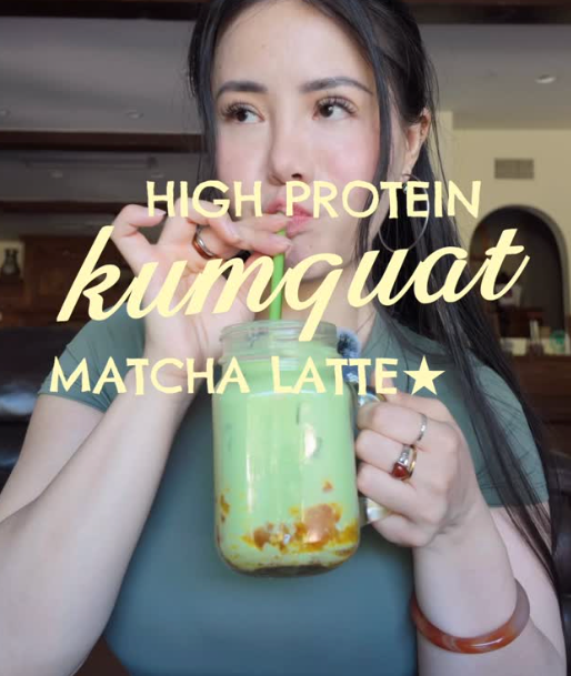 Kumquat Matcha Latte