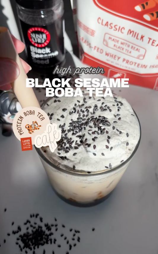 Black Sesame Boba Tea
